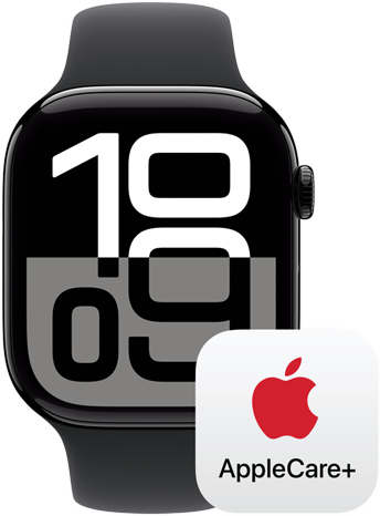 شعار +AppleCare بجانب Apple Watch Series 10.